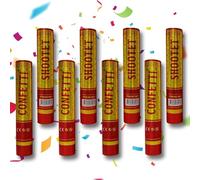 EVOKK Giant Confetti Shooter Cannon - 8Pcs Party Popper Confetti Shooter Biodegradable Compressed Air Party Poppers 20CM, Big Burst for Wedding, Birthday, Celebrations,Baby Shower (20CM, Pack of 8)
