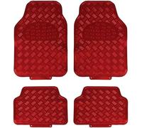 EVOKK Heavy Duty 5kg Rubber Car Mats - Non-Slip Deep Dish Floor Mats for Cars, SUVs, Vans & Trucks | Waterproof All-Weather Protection (Front + Rear Set) (RED)