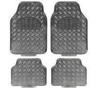 EVOKK Heavy Duty 5kg Rubber Car Mats - Non-Slip Deep Dish Floor Mats for Cars, SUVs, Vans & Trucks | Waterproof All-Weather Protection (Front + Rear Set) (CARBON)