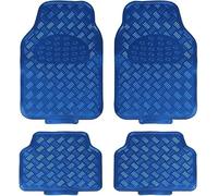 EVOKK Heavy Duty 5kg Rubber Car Mats - Non-Slip Deep Dish Floor Mats for Cars, SUVs, Vans & Trucks | Waterproof All-Weather Protection (Front + Rear Set) (BLUE)