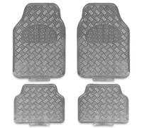 EVOKK Heavy Duty 5kg Rubber Car Mats - Non-Slip Deep Dish Floor Mats for Cars, SUVs, Vans & Trucks | Waterproof All-Weather Protection (Front + Rear Set) (CARBON)
