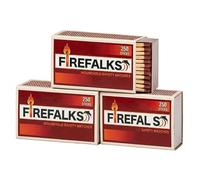 EVOKK Log Barn 250 Sticks 1Box, Extra-long Safety Matches, 11 cm Match Lighters Long-lasting Camping Matches for Home, Camping, BBQ, Fireplace, Stove, Grill & Strong BBQ Fire Lighter (Pack of 3)