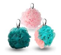 Evokk Loofah Sponge Set of 3, Soft Shower Loofah for a Refreshing Cleanse, Bath Scrunchies for Adults, Durable Shower Sponge Puff, Perfect Shower Body Scrubber for Daily Care