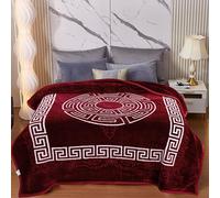 EVOKK Mink Double Blanket (200 x 240 cm), Soft Warm Heavy Blanket with Red & White Square Pattren, Thick Non-shedding Winter Throw with Double Ply, 100% Polyester, Suits Queen & King Bed