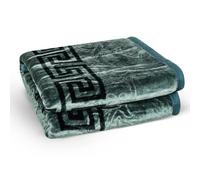 EVOKK Mink Double Blanket (200 x 240 cm), Soft Warm Heavy Blanket withTeal Green and Black, Thick Non-shedding Winter Throw with Double Ply, 100% Polyester, Suits Queen & King Bed