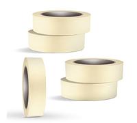 EVOKK Pack of 6 Masking Tape Rolls (24mm x 50m) - Premium Quality Masking Tape for Painting, Decorating & Crafts, Low Tack, Residue-Free, Strong Adhesion, Ideal Paper Tape, Artist & Paint Use
