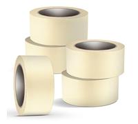EVOKK Pack of 6 Masking Tape Rolls (48mm x 50m) - Premium Quality Masking Tape for Painting, Decorating & Crafts, Low Tack, Residue-Free, Strong Adhesion, Ideal Paper Tape, Artist & Paint Use