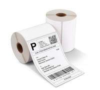 EVOKK Self-Adhesive Thermal Shipping Labels 2Roll, Premium Coated 500 Labels/Roll, Shipping Label Printer Bluetooth, Thermal Label Printer, Wide Compatibility, Amazon, Royal Mail & FedEx (6x4 Inch)