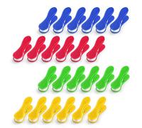 EVOKK Strong Clothes Pegs for Laundry - Windproof Washing Line & Airer Clips, Soft Rubber Grip, Heavy-Duty Pegs for Garden & Indoor Use, Multi-Coloured, Durable & Non-Slip Hold (Pack of 24)