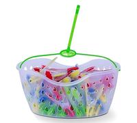 EVOKK Set of 40 Clothes Pegs with Washing Basket for Laundry Washing Line, Laundry Pegs for Strong Windproof Supplies Soft Rubber Grip Peg, Strong Washing Pegs Basket (Multiple Colours)