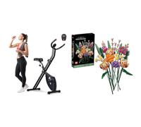 EVOLAND Exercise Bike, Fitness Bike with LCD Display and 8-Level Adjustable Magnetic Resistance & LEGO 10280 Icons Flower Bouquet, Artificial Flowers, Set for Adults, Decorative Home Accessories