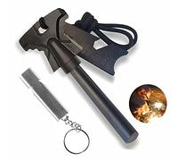 EVOLAND Fire Striker Starter Kit, 4.56" Length Ferrocerium Flint Camping Emergency Firestarter, Survival Firesteel Lighter for Camping, Hiking, Include A Whistle