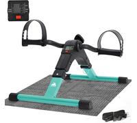 EVOLAND Pedal Exerciser Bike, Portable Home Fitness Mini Exercise Bike, Arm Leg Folding Exerciser Fitness Cycling with LCD Monitor and Adjustable Resistance, None Slip Mat Included