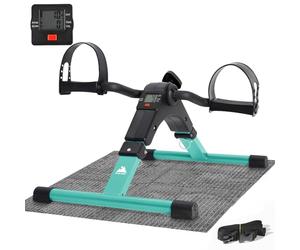 EVOLAND Pedal Exerciser Bike, Portable Home Fitness Mini Exercise Bike, Arm Leg Folding Exerciser Fitness Cycling with LCD Monitor and Adjustable Resistance, None Slip Mat Included