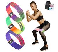 EVOLAND Resistance Bands for Exercise & Body Building, 3 Levels Exercise Band | Anti-Slip & Roll Elastic Workout Booty Bands for Women Squat & Glute & Hip Training