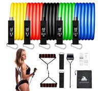 EVOLAND Resistance Bands Set with Handle, 5pcs Exercise Bands, Fitness Band