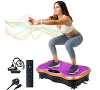 EVOLAND Vibration Plate Exercise Machine, Vibration Fitness Trainer with Bluetooth Speaker 5 Program Modes 2 Resistance Bands, Home Exercise Equipment