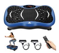 EVOLAND Vibration Plate Exercise Machine, Vibration Fitness Trainer with Bluetooth Speaker 5 Program Modes 2 Resistance Bands, Home Exercise Equipment for Fitness Body Toning-Blue