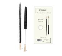 Evollax Radiator Cleaner Brush - 2 Pack Wood Handle Radiator Brush with Hanging Hook Loop | Radiator Cleaning Brush | Radiator Brushes for Cleaning 65 CM | Radiator Cleaner Brush Thin Long Flexible
