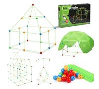 Evoloo Kids Fort Building Kits,175 Pcs Creative Toys,Glow in The Dark Kits Gift STME Toys for 6-12 Year Old Boys Girls,DIY Build Castles Tunnels Play Tent, Medium
