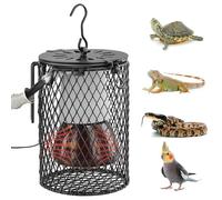 Evoloo Reptiles Ceramic Heating Lamp with Guard,Anti-scalding Lampshade with UK Plug,100W Ceramic Heat Lamps Lampshade Holder,Infrared Reptile Heat Bulb with Anti Hot Bracket Cage for Bearded Dragon
