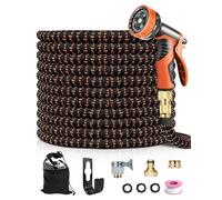 Evolpor 150FT Expandable Garden Hose, Upgraded 10 Functions Spray Nozzle, Leakproof Expanding Hose with 4-Layer Latex Core, Flexible Hose Pipe with 3/4"&1/2" Metal Connectors, Easy Storage