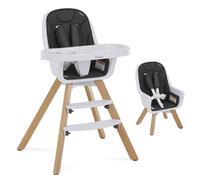 Evolur Zoodle 2 in 1 Convertible Baby High Chair in Black, Easy to Clean, Adjustable and Removable Tray, Compact and Portable High Chair, Foldable High Chair with Adjustable Footrest