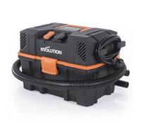 Evolution Power Tools R15VAC Vacuum Cleaner Wet and Dry Vac, Portable and Lightweight Ideal Dust Extractor for Saw Dust in Workshops, With Power Take-Off, Corded, Orange