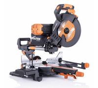 Evolution Power Tools R255SMS-DB+ Double Bevel Sliding Mitre Saw, Multi-Material Cuts Metal, Wood, Plastic & More - with Plus Pack includes Clamps, Dust Bag & Blades, 255mm (230V)