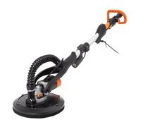 Evolution Power Tools R225DWS-T, Telescopic Drywall Sander with Dual Heads, Wall and Ceiling with Pole, Dustless, Floor, Electric, LED Touch, 24 Sanding Sheets, 225 mm Orbital, Yellow, 230V