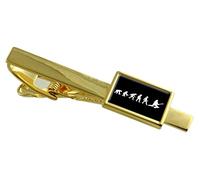 Evolution Ape to Man Cricket Gold-tone Tie Clip Select Gift Pouch