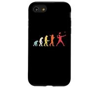 Evolution Badminton Player Racket Shuttlecock Birdie Retro Case for iPhone SE (2020) / 7/8