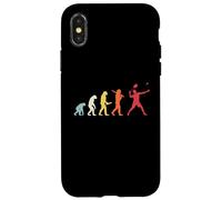 Evolution Badminton Player Racket Shuttlecock Birdie Retro Case for iPhone X/XS