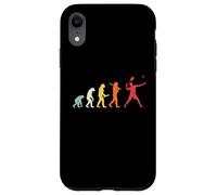 Evolution Badminton Player Racket Shuttlecock Birdie Retro Case for iPhone XR