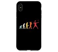 Evolution Badminton Player Racket Shuttlecock Birdie Retro Case for iPhone XS Max