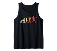 Evolution Badminton Player Racket Shuttlecock Birdie Retro Tank Top