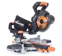 Evolution Cordless R185Sms-Li 185mm Sliding Mitre Saw 18V Li-Ion Ext Inc Multi-Material Blade (Bare)