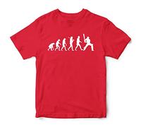 Evolution Cricket Kids T Shirt, Cricket Gift idea for Kids, Commonwealth Gifts for Boys and Girls, Sporting Events Tee, 9-11 Years, Red