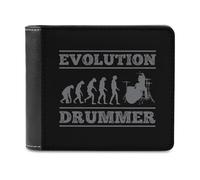 Evolution Drummer Printed Bifold Wallet with Hidden Compartments Pocket Money and Credit Card Holder for Men Women