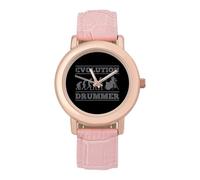 Evolution Drummer Women's Wrist Watch Fashion Wristwatches with Pink Strap Gifts for Women Mother Wife Birthday