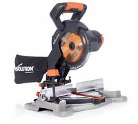 Evolution Power Tools R185CMS-Li Cordless Compound Mitre Saw with Multi-Material Cutting, 45° Bevel, 45° Mitre, 850W - Includes 185MM TCT Blade, Battery NOT Included, Black/Orange (088-0001)