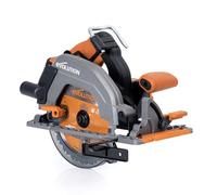Evolution Power Tools R185CCSX-Li Circular Saw Cordless Track Compatible Brushless 18v Li-Ion EXT Includes TCT Multi-Material Blade, Cuts Wood, Metal, Plastic & More, Battery Not Included, 185mm