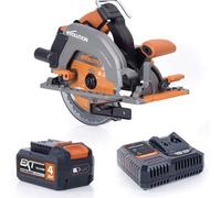 Evolution Power Tools R185CCS-Li Circular Saw Cordless Brushless 18v Li-Ion EXT Includes TCT Multi-Material Blade, Cuts Wood, Metal, Plastic & More, Guide Included, Battery & Charger Included, 185mm
