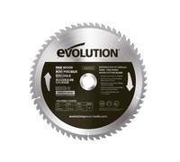 Evolution Power Tools FW255TCT-60 Fine Finish Wood Cutting TCT Tungsten Carbide Saw Blade, For Mitre & Table Saws, Smooth Fast Cuts In Sheet, Ply & Hardwood, Clean, Splinter Free Cut, 60 Teeth, 255mm