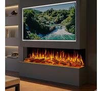 Evolution Fires Advance 1500 Media Wall Electric Fire, 3-Sided Glass, Ultra Realistic Led Flame, Remote Control
