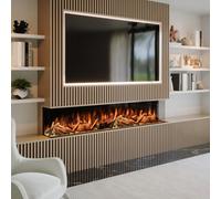 Evolution Fires Advance 1800 Media Wall Electric Fire, 3-Sided Glass, Ultra Realistic Led Flame, 2Kw Heat, Smart Remote