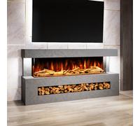 Evolution Fires Davinci 76 Inch Fireplace Suite, Grey Stone Finish Includes Advance 1500 3-Sided Electric Fire