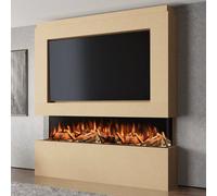 Evolution Fires Pre-Built Media Wall Package 12, 1300mm Advance 3-Sided Electric Fireplace, App Control, Led