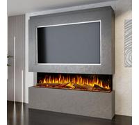 Evolution Fires Pre-Built Media Wall Package 12 With 1800 Advance Electric Fire 2Kw Heat Hand-Finished Textured Venetian Grey