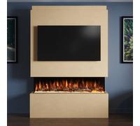 Evolution Fires Pre-Built Media Wall Package 19, 50 Inch Spectrum 3-Sided Electric Fire, 1.5Kw Heat, Led Flame